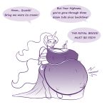  anthro big_breasts breasts butt cleavage clothed clothing dress english_text female forfun41 friendship_is_magic huge_breasts hyper hyper_pregnancy monochrome monocolored my_little_pony pregnant princess_luna_(mlp) simple_background text white_background 