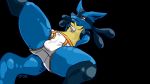  b.cat black_background briefs bulge clothed clothing lucario nintendo pok&eacute;mon pok&eacute;mon_(species) simple_background solo tighty_whities topless underwear video_games white_underwear 