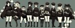 :d ;d alternate_headwear anchovy arm_behind_back arm_grab asymmetrical_bangs bandolier bangs black_cape black_eyes black_footwear black_hair black_hat black_jacket black_legwear black_skirt boko_(girls_und_panzer) boots braid breasts brown_hair cabbie_hat cape cleavage closed_mouth commentary cross-laced_footwear crossed_arms darjeeling drill_hair eyebrows_visible_through_hair fan folding_fan girls_und_panzer hair_intakes hair_ribbon hand_on_hip hand_on_own_chin hand_on_sword hat highres hikyakuashibi holding holding_instrument holding_stuffed_animal instrument jacket kantele katyusha kay_(girls_und_panzer) knee_boots lace-up_boots large_breasts light_smile loafers long_sleeves marie_(girls_und_panzer) mika_(girls_und_panzer) miniskirt multiple_girls muted_color nishi_kinuyo nishizumi_maho nishizumi_miho one_eye_closed open_mouth pantyhose pleated_skirt raised_fist ribbon ribbon-trimmed_legwear ribbon_trim riding_crop shimada_arisu shoes siblings side_ponytail sisters skirt smile socks standing standing_on_one_leg stuffed_animal stuffed_toy teddy_bear thigh_boots thighhighs tied_hair trait_connection twin_braids twin_drills twintails uniform v-shaped_eyebrows 