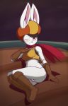  anthro boots breasts clothed clothing crop_top dragon_ball dragon_ball_super female footwear fur gloves hat kekitopu lagomorph lying mammal midriff night on_side one_eye_closed panties rabbit red_eyes scarf shirt smile solo sorrel_(dragon_ball) underwear white_fur wink 