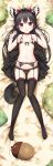  :d absurdres acorn animal_ears ass_visible_through_thighs bangs bare_shoulders bed_sheet black_bra black_dress black_hair black_legwear black_panties bow bow_bra bow_panties bra breasts collarbone cura dress eyebrows_visible_through_hair fake_animal_ears fake_tail fantia_reward fingernails floral_print frilled_bra frilled_hairband frills front-tie_top full_body garter_belt hachiroku_(maitetsu) hair_ribbon hairband hands_up head_tilt highres lace lace-trimmed_panties long_hair looking_at_viewer lying maitetsu navel no_shoes on_back open_clothes open_dress open_mouth paid_reward panties pillow polka_dot polka_dot_bra polka_dot_panties red_bow red_eyes ribbon ribbon-trimmed_bra sleeveless sleeveless_dress small_breasts smile solo squirrel_ears squirrel_tail tail thighhighs underwear very_long_hair white_ribbon wrist_cuffs 