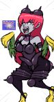  armor avian female hair harpie_lady harpy humanoid impiccato konami monster_girl_(genre) not_furry open_mouth pink_hair simple_background solo white_background yu-gi-oh 