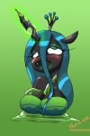  2014 anthro anthrofied blush breasts changeling eyeshadow female friendship_is_magic hi_res makeup my_little_pony nana_gel open_mouth penetration queen_chrysalis_(mlp) restrained sex slime solo tentacles titfuck translucent 