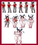  2017 anthro big_breasts black_hair breast_expansion breasts butt_expansion clothed clothing eeveelution female footwear gender_transformation hair happy huge_breasts human human_to_anthro long_hair male mammal mtf_transformation navel nintendo nipples nude open_mouth pants pok&eacute;mon pok&eacute;mon_(species) pussy ribbons sequence shirt shoes simple_background slipe smile solo standing sylveon torn_clothing transformation video_games voluptuous wide_hips 