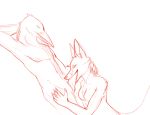  anthro avian bird canine corvid crow duo erection eyes_closed fellatio female fox happy happy_sex interspecies male male/female male_penetrating mammal monochrome nyxapnea oral oral_penetration penetration penis red_and_white sex simple_background sketch white_background 