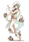  1boy bracelet feebas fish full_body green_hair gym_leader male male_focus mikuri_(pokemon) nintendo pokemon pokemon_(creature) pokemon_(game) pokemon_rse solo ssalbulre 