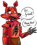  amuzoreh animatronic anthro canine english_text exposed_endoskeleton eye_patch eyewear five_nights_at_freddy&#039;s fox foxy_(fnaf) hook hook_hand machine male mammal nude pirate robot sharp_teeth solo teeth text video_games 
