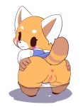  1girl aggretsuko artist_request black_eyes furry pussy red_panda retsuko_(character) smile solo uncensored 