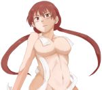  1girl artist_request blush breasts cleavage from_below large_breasts long_hair looking_at_viewer musujime_awaki navel nude red_eyes red_hair solo to_aru_majutsu_no_index twintails 