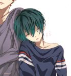  2boys brothers brown_hair green_hair high_speed! kirishima_ikuya kirishima_natsuya male male_focus multiple_boys red_eyes short_hair sleeping takishiki 