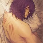  1boy kuroko_no_basuke male male_focus purple_hair scratch_marks sleeping solo 