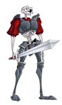  2010 animated_skeleton armor bone hi_res holding_object holding_weapon humanoid male medievil_(game) melee_weapon not_furry simple_background sir_daniel_fortesque skeleton solo sword undead weapon white_background wildragon 