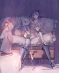 absurdres armored_boots ashita_kura bed boots fate/extra fate/extra_ccc fate_(series) highres meltlilith pajamas purple_hair sitting solo 