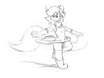  2018 anthro big_tail boots clothing cylus_karamele eeveelution female footwear gloves happy hula_hoop nintendo on_one_leg open_mouth overalls pok&eacute;mon pok&eacute;mon_(species) rollingbox shiny_pok&eacute;mon simple_background sketch solo standing sylveon tongue video_games white_background 