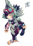  1girl artist_request blue_eyes finch furry green_hair short_hair smile solo xenoblade_chronicles_2 