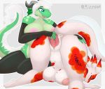  anthro anus ass_up big_breasts breasts dildo dragon duo female female/female hair horn huge_breasts nipples nude penetration pussy sex_toy slightly_chubby thick_thighs vaginal vaginal_penetration xizzdot 