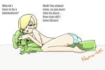  blush clothing dakimakura_design duo female female_on_humanoid happy human human_on_humanoid humanoid interspecies mammal nana_gel nana_gel_(character) not_furry open_mouth panties slime text translucent underwear 