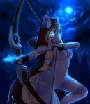  2018 anthro archer bow breasts chapaevv clothing digital_media_(artwork) empaws fan_character female friendship_is_magic hair hi_res holding_object holding_weapon looking_at_viewer my_little_pony nipples nude nudelooking_at_you outside pussy ranged_weapon smile solo sylvanas video_games weapon 