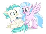  2018 avian blue_eyes brother brother_and_sister dm29 duo female friendship_is_magic hair hippogryph jewelry male my_little_pony necklace purple_eyes sibling silverstream_(mlp) sister terramar_(mlp) wings 