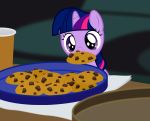  2018 badumsquish cookie cup equine female food friendship_is_magic horn mammal my_little_pony newspaper plate sofa solo table twilight_sparkle_(mlp) unicorn young 