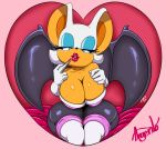  &lt;3 2018 anthro argento bat big_breasts blue_eyes breasts cleavage clothed clothing digitaldomain123 eyelashes eyeshadow female hair lipstick looking_at_viewer makeup mammal membranous_wings rouge_the_bat simple_background solo sonic_(series) voluptuous white_hair wide_hips wings 