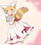  aggressive_retsuko bouquet clothing digital_media_(artwork) dress female flower flower_in_hair fredek666 happy mammal plant red_panda retsuko sanrio solo wedding_dress 