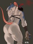  anthro bottomless butt clothed clothing female fur humanoid ink-eyes magic_the_gathering mammal mask rat rodent rtr_(artist) solo 