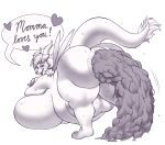  2ll2l anthro anus big_breasts breasts butt canine dog feces huge_breasts husky hyper hyper_breasts hyper_feces looking_at_viewer mammal momma_jerbear monochrome obese overweight scat solo thick_thighs voluptuous 