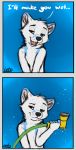  anthro arctic_fox blue_fur canine comic eyebrows fox fur hose humor leto_(letodoesart) letodoesart mammal simple_background text white_fur 