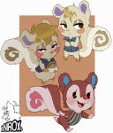  animal_crossing fur half-closed_eyes looking_at_viewer mammal marshal_(animal_crossing) nintendo pink_nose poppy_(animal_crossing) red_fur red_nose rodent squirrel video_games white_fur xnirox 