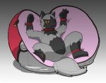  anthro bdsm bondage bound canine clothed clothing collar costume digital_drawing_(artwork) digital_media_(artwork) fur gradient_background lock male mammal mk_wnwnw nintendo pok&eacute;ball pok&eacute;mon pok&eacute;mon_(species) poochyena red_collar red_iris simple_background solo video_games white_pupil yellow_sclera 