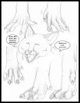  arania canine comic dave_(tcitw) dialogue english_text feral fox fur in_heat mammal solo text the_cabin_in_the_woods_(arania) transformation 