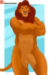  anthro balls disney feline humanoid_penis lion male mammal mufasa negger penis solo the_lion_king uncut 
