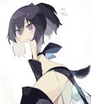  1girl ass female original paprika_shikiso purple_eyes simple_background solo tail white_background 