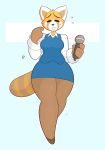  2018 aggressive_retsuko anthro breasts clothed clothing digital_media_(artwork) eyelashes eyes_closed female footwear hi_res kilinah mammal microphone red_panda retsuko sanrio shoes signature simple_background smile solo sweat sweatdrop thick_thighs wide_hips 