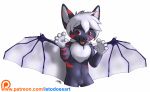  anthro canine featureless_crotch fur grey_fur hair letodoesart mammal nude open_mouth red_eyes red_fur teeth white_fur white_hair wings 