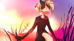  2018 5_fingers anthro blonde_hair canine clothed clothing day detailed_background digital_media_(artwork) eyes_closed female firetally hair mammal outside solo 