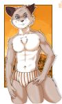  2015 anthro blue_eyes bulge canine clothed clothing fantastic_mr_fox fox front_view fur kcee kristofferson looking_at_viewer male mammal multicolored_fur navel smile solo topless two_tone_fur underwear updated watermark whiskers 