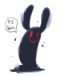  armless dialogue doppel english_text friend_(monidraws) goo_creature legless mammal mouse noseless reaction_image red_eyes rodent shape_shifter simple_background smile solo speech_bubble text vertical_bar_eyes white_background 