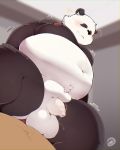  2018 anal anal_penetration bear blush cowgirl_position duo flaccid foreskin inside kemono male male/male mammal obese on_top overweight panda penetration penis precum quanjiang sex shaking sweat trembling 