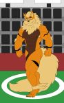  anthro arcanine canine jimo male mammal muscular muscular_male nintendo penis pok&eacute;mon pok&eacute;mon_(species) pose solo video_games 