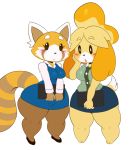  2018 aggressive_retsuko animal_crossing anthro big_thighs canine digital_media_(artwork) dog duo female isabelle_(animal_crossing) mammal nintendo red_panda retsuko sanrio shih_tzu short_stack sssonic2 standing thick_thighs video_games wide_hips 