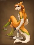  2018 anthro digital_media_(artwork) male nude sergal simple_background sitting solo zazush-una 