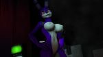  3d_(artwork) animatronic anthro big_breasts bonnie_(fnaf) breasts dialogue digital_media_(artwork) female five_nights_at_freddy&#039;s lagomorph looking_at_viewer machine mammal nipples nude rabbit robot sfrogue simple_background smile solo source_filmmaker standing video_games 