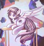  2017 abstract_background blue_eyes braided_hair cutie_mark equine feathered_wings feathers female feral friendship_is_magic goth hair inky_rose_(mlp) looking_back mammal mirroredsea my_little_pony pegasus pigtails simple_background wings 