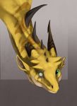  ambiguous_gender blind_eye broken_horn bust_portrait dragon eye_scar feral flamespitter fortune_(flamespitter) horn looking_at_viewer notched_ear portrait scales scalie scar simple_background yellow_scales 