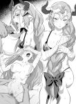  aliza_(granblue_fantasy) bar_censor braid breasts censored commentary_request draph facial fellatio granblue_fantasy greyscale horns jewelry large_breasts long_hair monochrome oral penis pointy_ears ponytail sex single_braid sunao_(souis) tank_top vaginal 