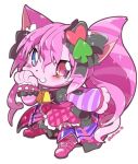  1girl artist_request boots cat cat_busters furry pink_hair short_hair solo 
