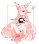  anthro bow cat_lingerie clothed clothing eeveelution female fredek666 hair lingerie long_hair nintendo partially_clothed pink_hair pok&eacute;mon pok&eacute;mon_(species) solo sylveon video_games 