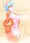  breasts canine dog featureless_breasts female mammal mayoi89g navel nipples pubes ramune_(character) solo 